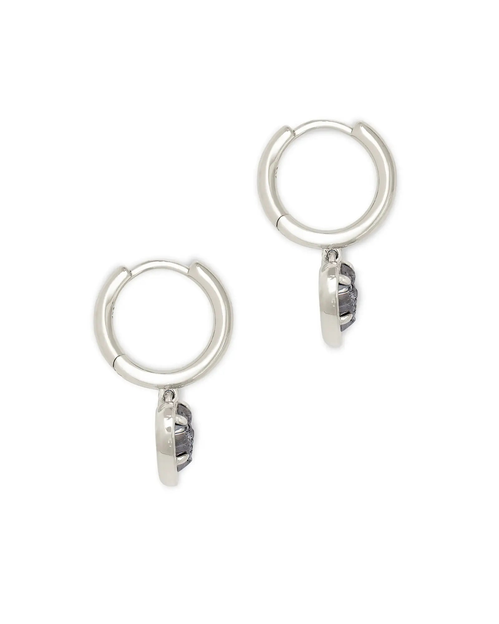 Ari Heart Huggie Earrings Side View