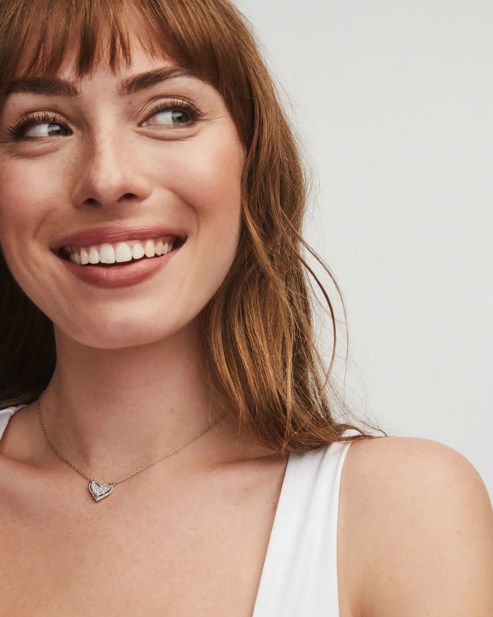 Ari Heart Short Pendant Necklace Model View