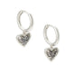 Ari Heart Huggie Earrings - Front View