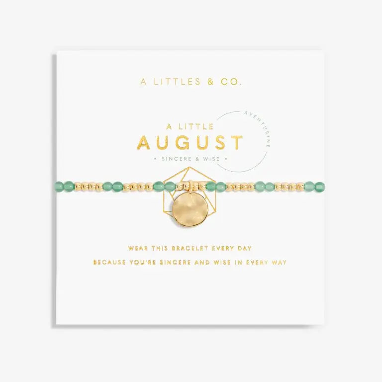 A Little Birthstone August Aventurine - Gold