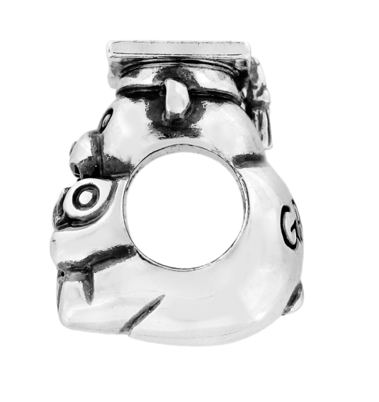 Grad Silver Bear Charm Side View