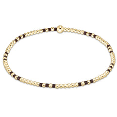 Hope Joy Pattern 2mm Bead Bracelet - Chocolate