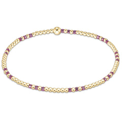 Hope Joy Pattern 2mm Bead Bracelet - Pink Metallic