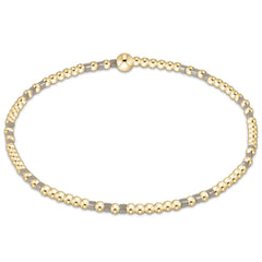 Hope Joy Pattern 2mm Bead Bracelet - Taupe With A Twist