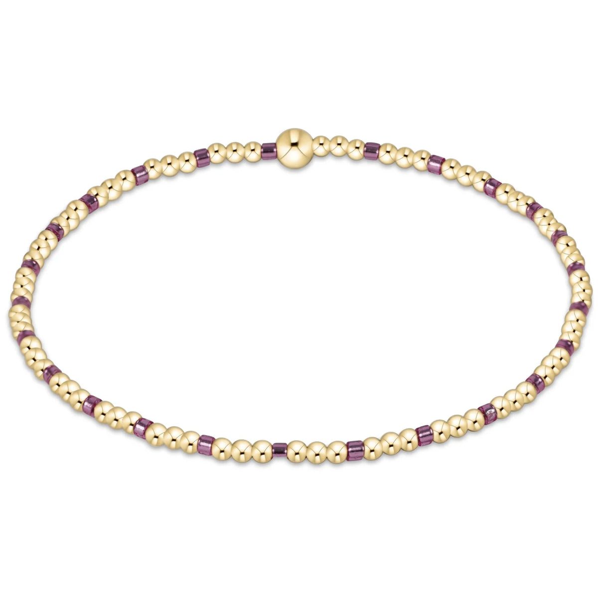 Hope Sincerity Pattern 2mm Bead Bracelet - Pink Metallic