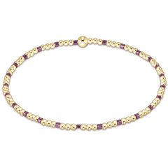 Hope Sincerity Pattern 2mm Bead Bracelet - Pink Metallic