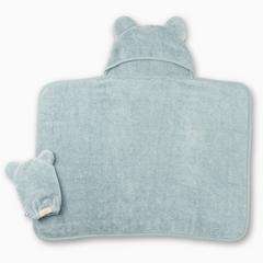 Hooded Towel + Wash Mitt Set
