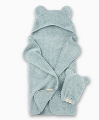 Hooded Towel + Wash Mitt Set