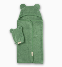 Hooded Towel + Wash Mitt Set