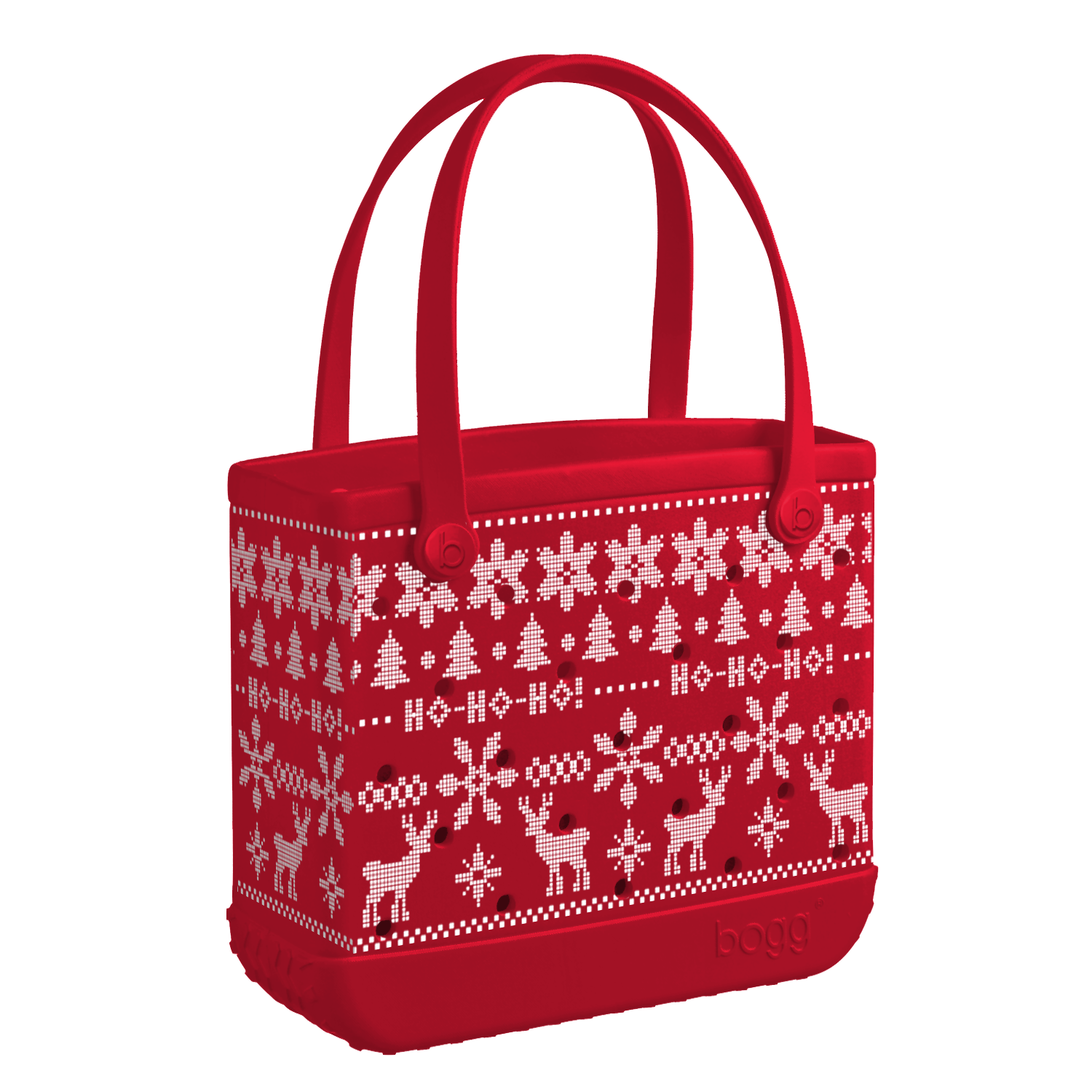 Christmas themed Red Ugly Sweater Baby Bogg Bag.