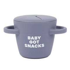 Happy Snacker in the color purple that reads, "Baby Got Snacks" with the Bella Tunno logo below it.