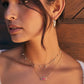 Elisa Pendant Necklace Gold - Berry Kyocera Opal Model View