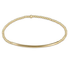 Classic Gold 2mm Bead Bracelets - Bliss Bar Gold Front View