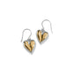 French Wire Earrings that are reversible in the shape of a heart.