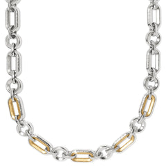 Medici Link Two Tone Necklace Front View