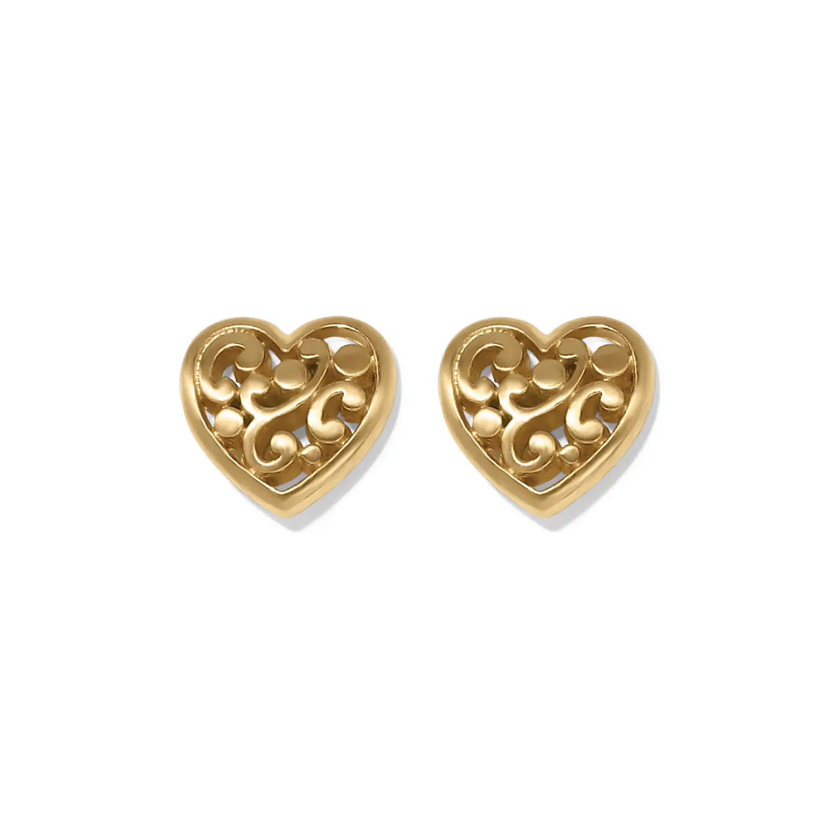 Contempo Heart Gold Post Earrings 