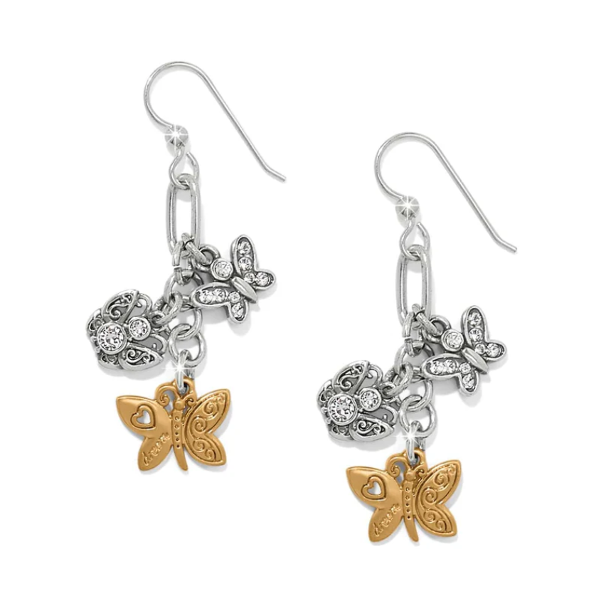 Forever Butterfly Charms French Wire Earrings