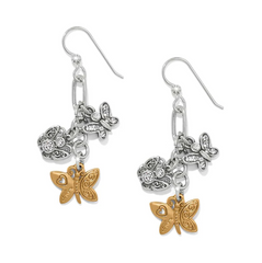 Forever Butterfly Charms French Wire Earrings