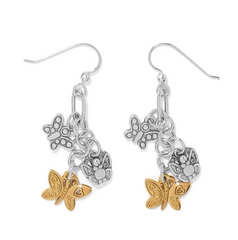 Forever Butterfly Charms French Wire Earrings