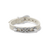 A white leather bracelet with silver finish from Brighton Designs.
