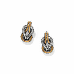 Brighton Interlok Harmony Two-Tone Post Earrings - Silver and Gold