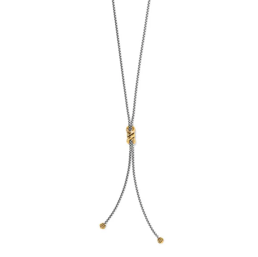 Interlok Twist Two Tone Lariat Necklace