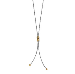 Interlok Twist Two Tone Lariat Necklace