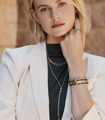 Interlok Twist Two Tone Lariat Necklace