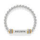 Meridian Believe Two Tone Stretch Bracelet
