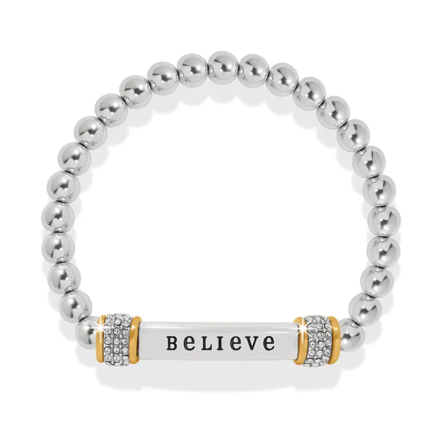 Meridian Believe Two Tone Stretch Bracelet