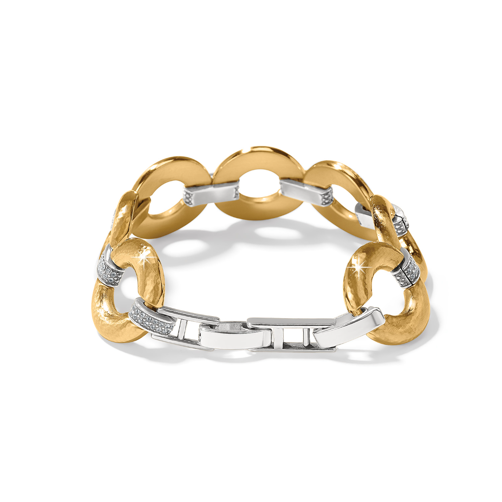 Meridian Geo Link Bracelet in gold and silver from Brighton Designs.