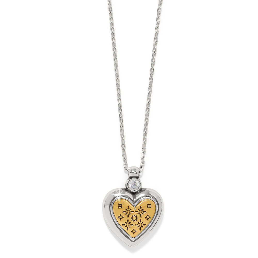 Mosaic Heart Petite Two Tone Necklace from Brighton.