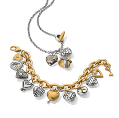 One Heart Large Charm Bracelet