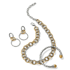 Pebble Link Two Tone Necklace