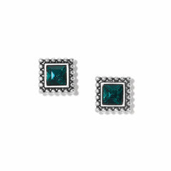 Sparkle Square Green Mini Post Earrings from Brighton Designs.