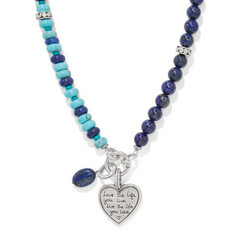 Token Charm Lapis Turquoise Necklace