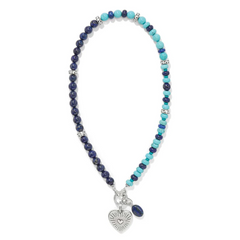 Token Charm Lapis Turquoise Necklace
