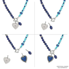 Token Charm Lapis Turquoise Necklace