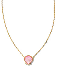 Brynne Shell Short Pendant Necklace in Gold Blush Ivory Mother of Pearl - Kendra Scott