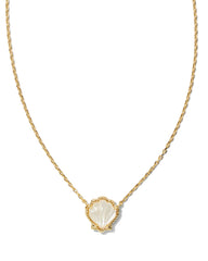 Brynne Shell Short Pendant Necklace in Gold Ivory Mother of Pearl - Kendra Scott