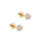 Lily Co Screwback Stud earrings in round with diamonds.