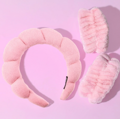 CALA Spa Bubble Puffy Headband and Wristband Set