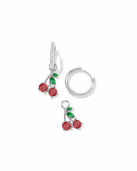 Cherry Huggie Earrings in Silver from Kendra Scott.