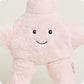 Smiling pink starfish stuffed animal. 
