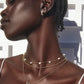 Cailin Crystal Pendant Necklace - Gold Purple Crystal Model View