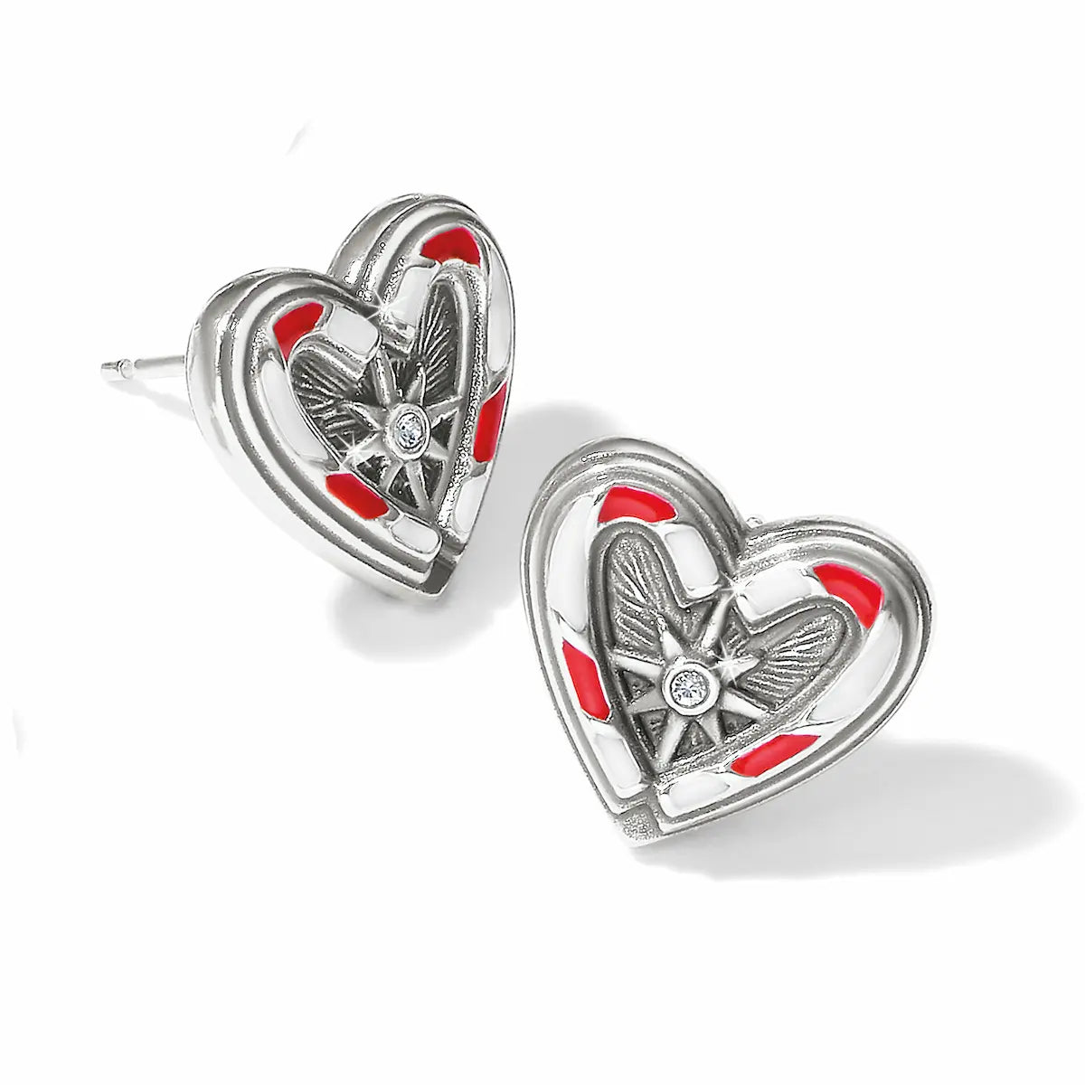 Candy Cane Sweetheart Post Earrings