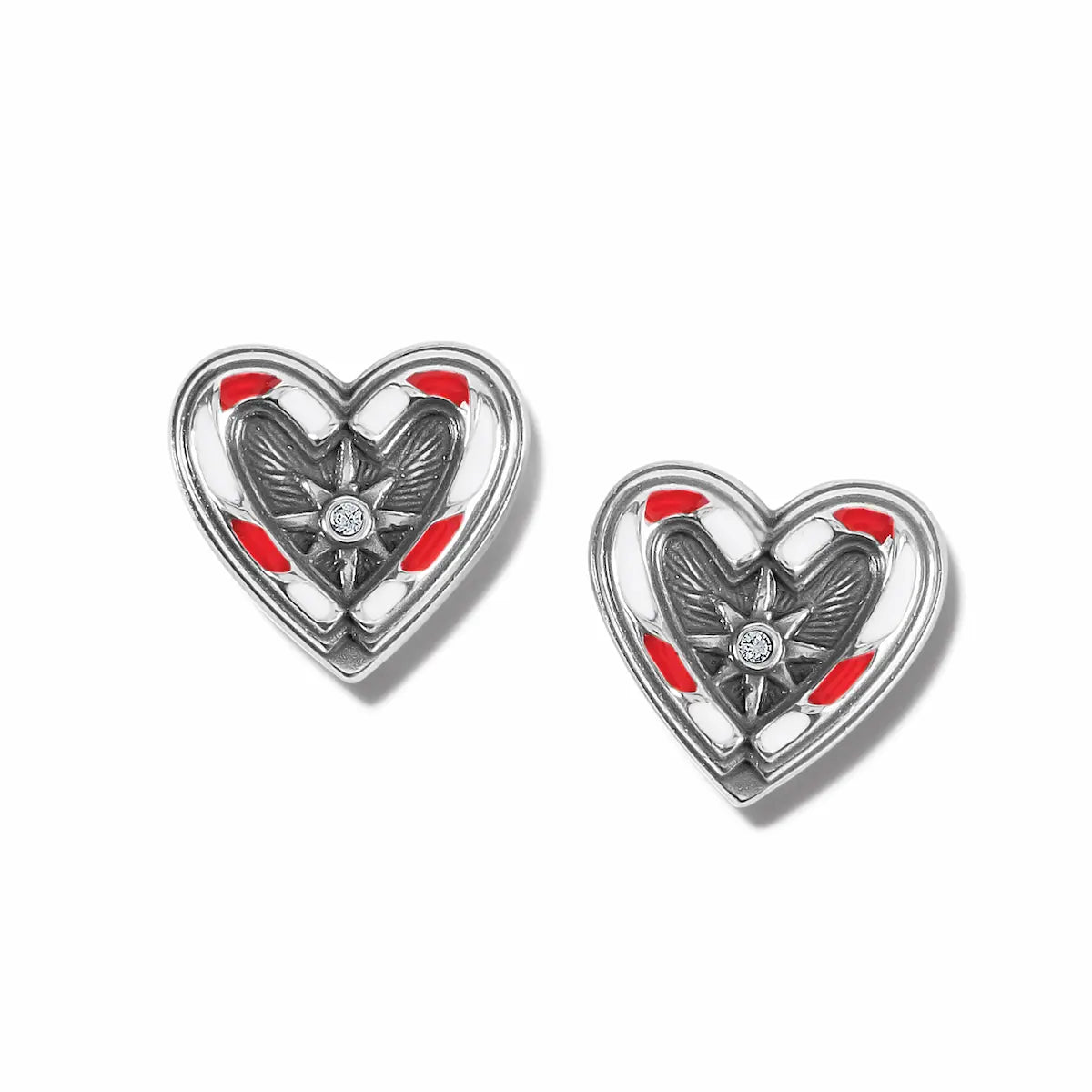 Candy Cane Sweetheart Post Earrings