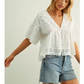 Chloe Eyelet Ruffled Blouse