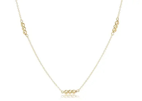 15" Choker Joy Simplicity Chain Gold - 3mm Gold Necklace Front View