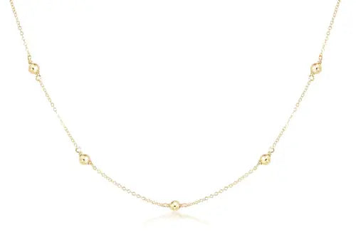 15" Choker Simplicity Chain Gold - Classic 4 mm Gold Necklace Front View